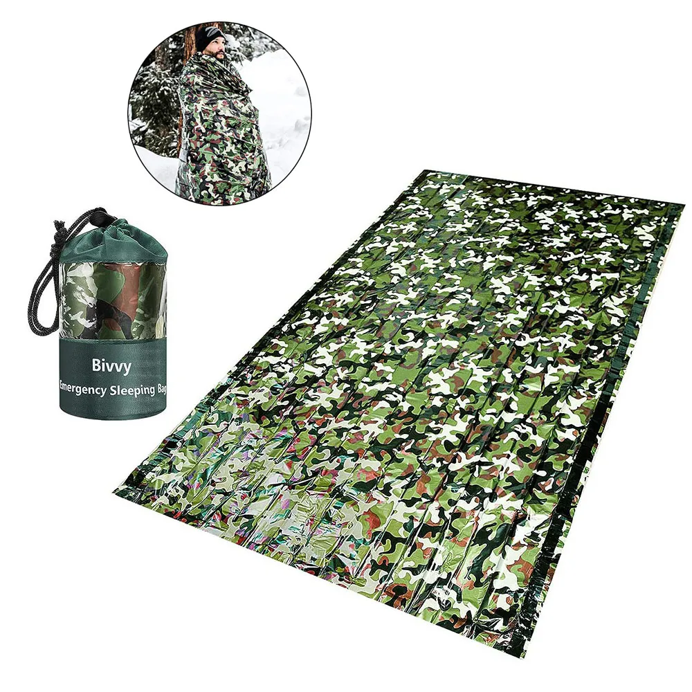 Outdoor Adventure Kit - CamSolomon-Sac de couchage d'urgence PE, étanche,