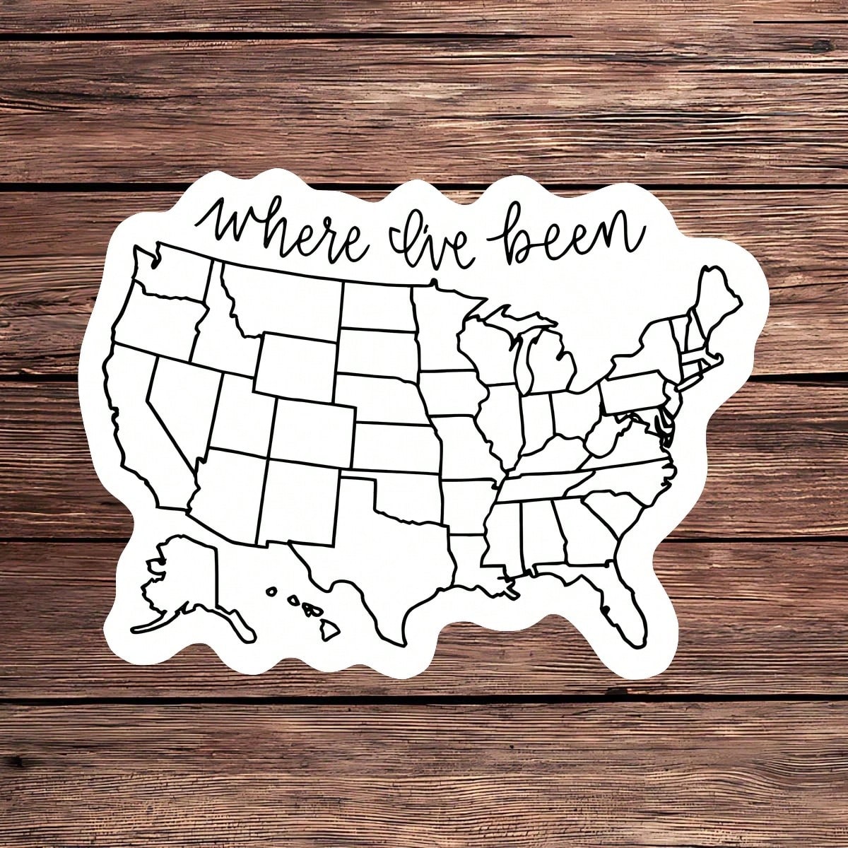 Outdoor Adventure Usa - 1 autocollant carte des États-Unis «