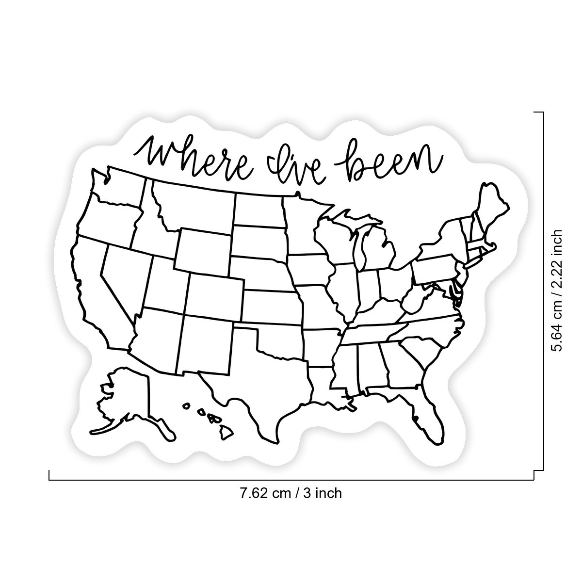 1 autocollant carte des États- - Outdoor Adventure Usa avis et prix