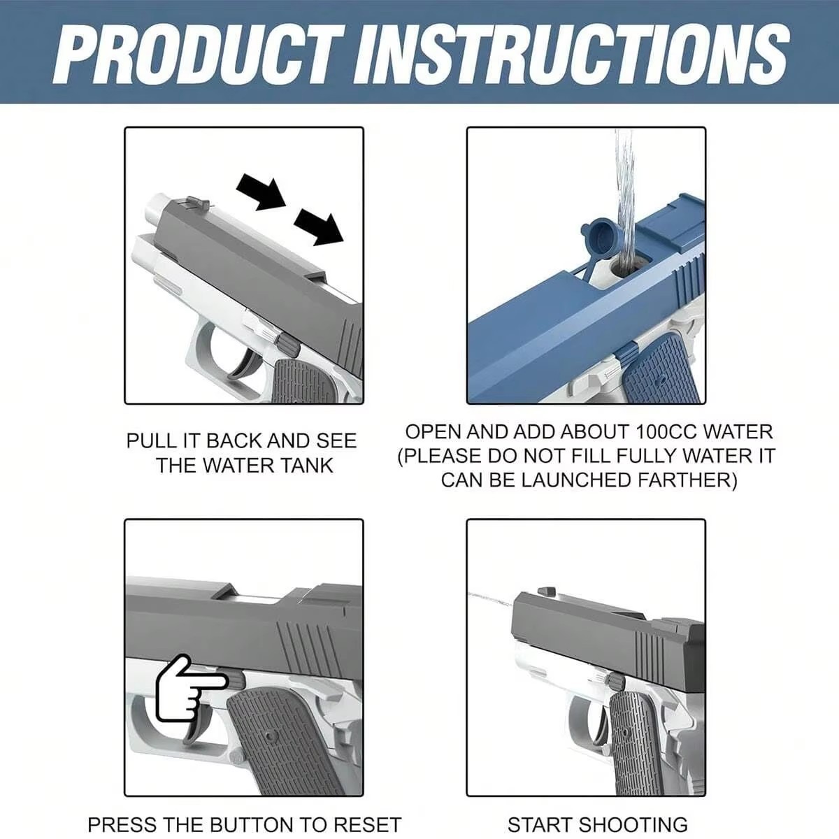 Pistolet à eau M1911, jouet po - Outdoor Adventure Game avis et prix